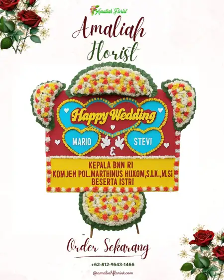Papan Bunga Pernikahan Cerih